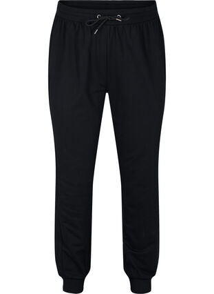 Sweatpants met trackdetails, Black, Packshot image number 0