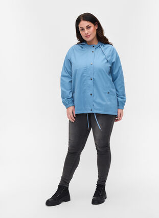 Parka jas met capuchon en steekzakken, Blue Shadow, Model image number 2