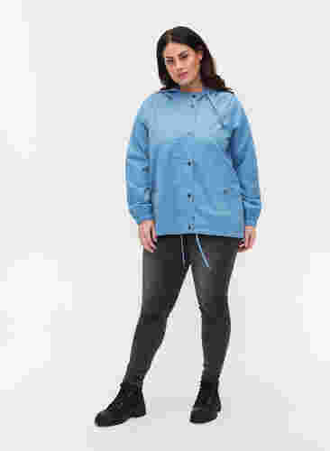 Parka jas met capuchon en steekzakken, Blue Shadow, Model image number 2