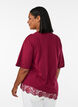T-shirt met asymmetrische kanten zoom, Rood, Model image number 2