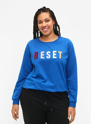 Sweatshirt met tekst, Victoria b. W. Reset, Model image number 0