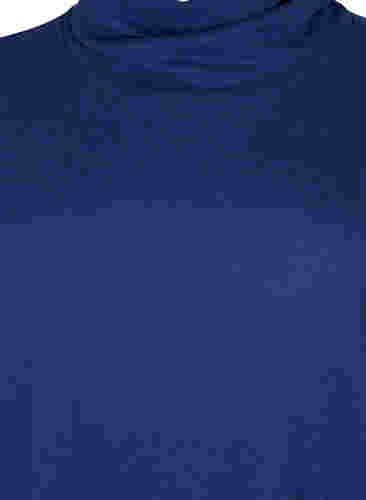 Tuniek met lange mouwen en hoge hals, Deep Cobalt Mel., Packshot image number 2