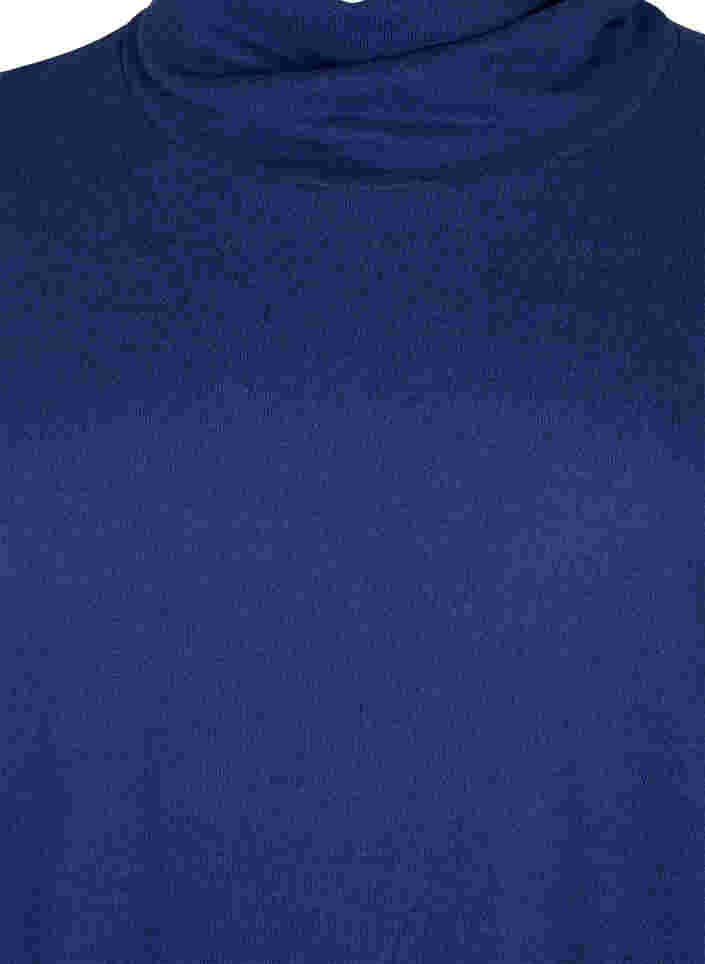 Tuniek met lange mouwen en hoge hals, Deep Cobalt Mel., Packshot image number 2