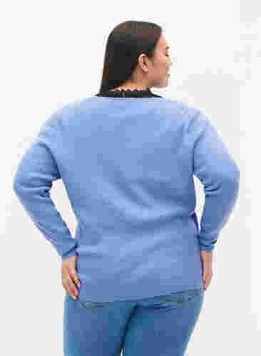 Gebreide blouse met overslag, Lavender Lustre, Model image number 1