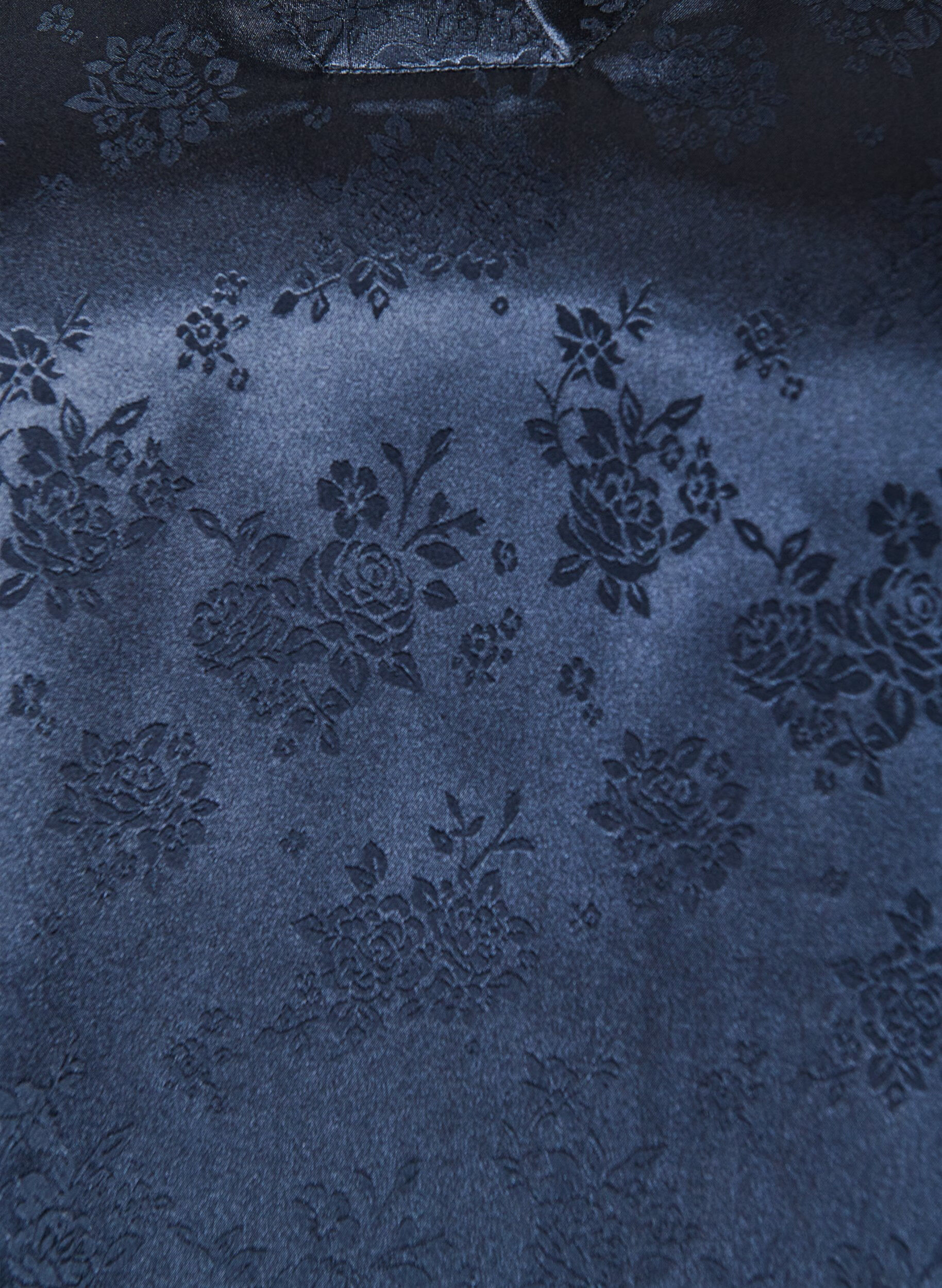 ZizziSatijnen blouse met bloemenprint en V-hals, Blauw, Packshot image number 2