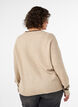 Trui met logo en contrasterende strepen, Beige, Model image number 2
