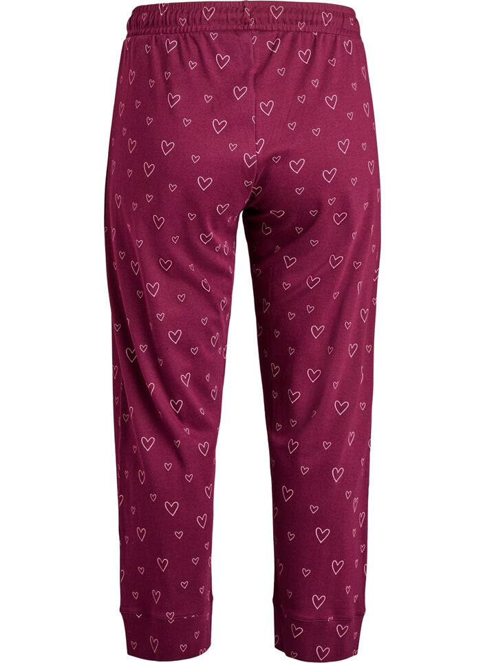 Katoenen pyjamabroek met hoge taille, Donker Bordeaux, Packshot