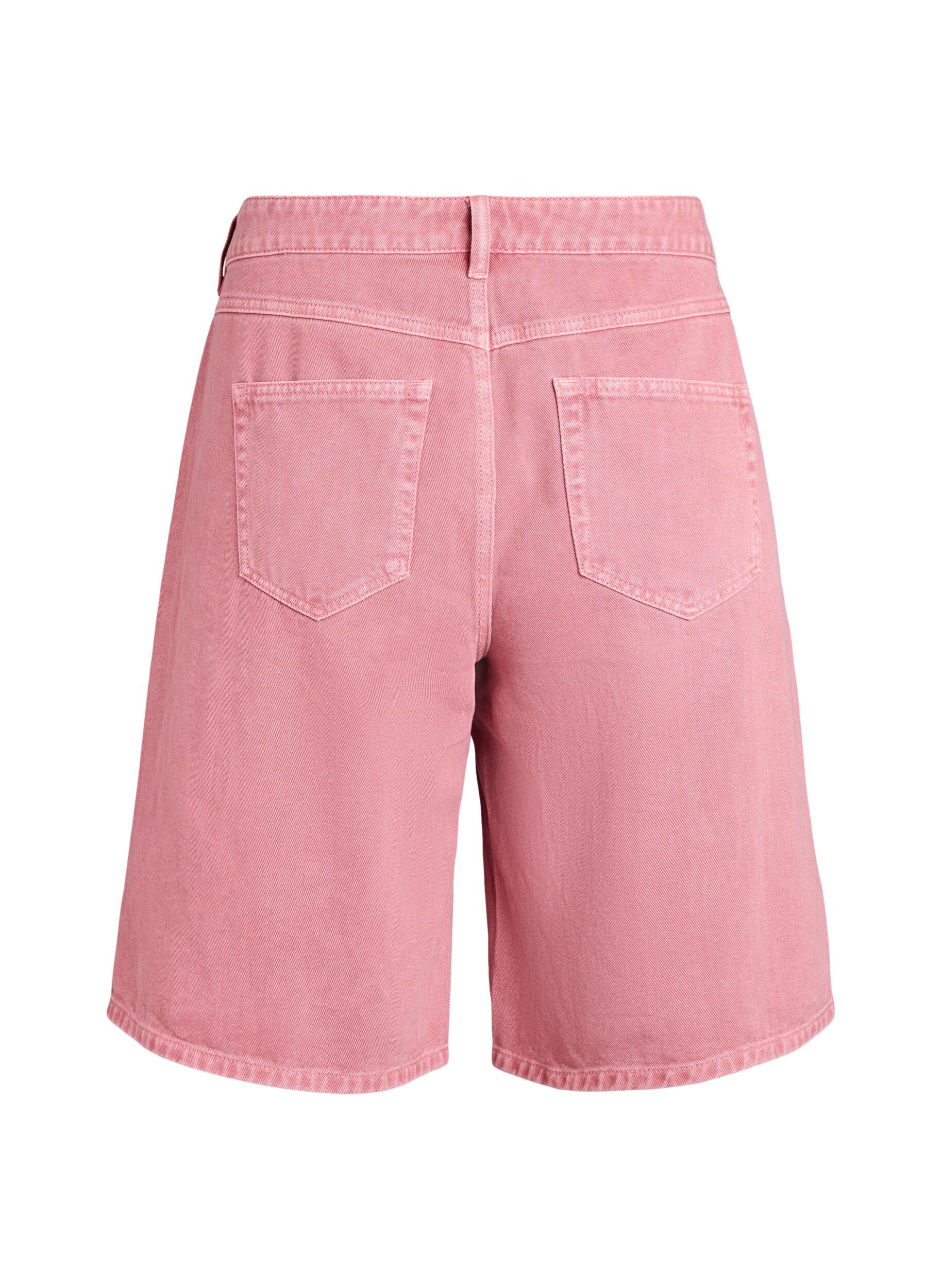 Zizzi High-waist gekleurde denim bermudashorts, Rood, Packshot image number 1