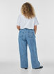 Wide fit jeans met naaddetails, Blauw, Model image number 1