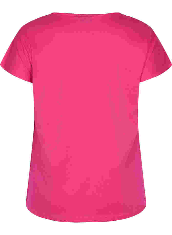 Katoenen t-shirt met print details, BeetrootPurMel feath, Packshot image number 1