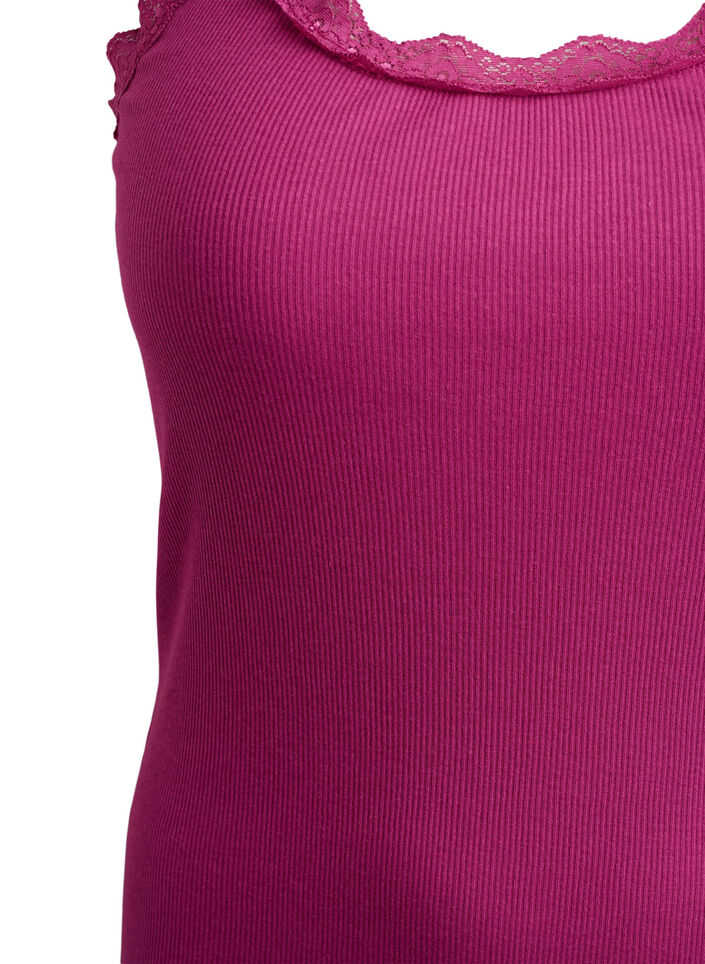 Top met kanten rand, Rood, Packshot image number 2