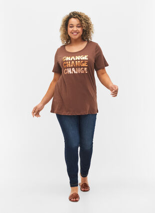Katoenen t-shirt met korte mouwen, Chestnut Change, Model image number 2