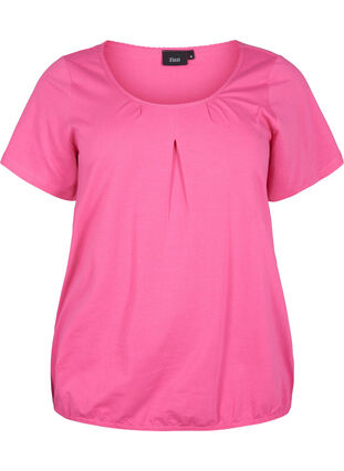 	 Katoenen t-shirt met korte mouwen, Shocking Pink, Packshot image number 0