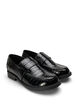 Wijde croco loafers van leer, Black, Packshot image number 1
