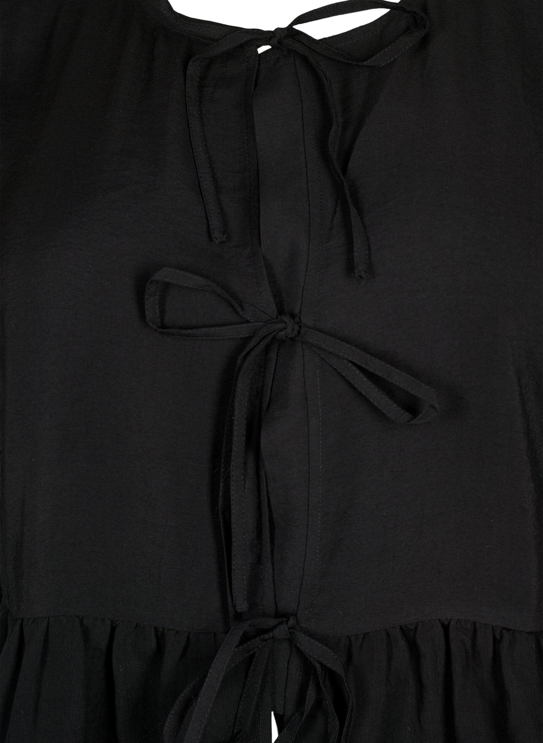 Zizzi Viscose blouse met anglaise borduursel, Black, Packshot image number 2