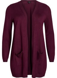 Lang gebreid vest van een viscose mix, Rood