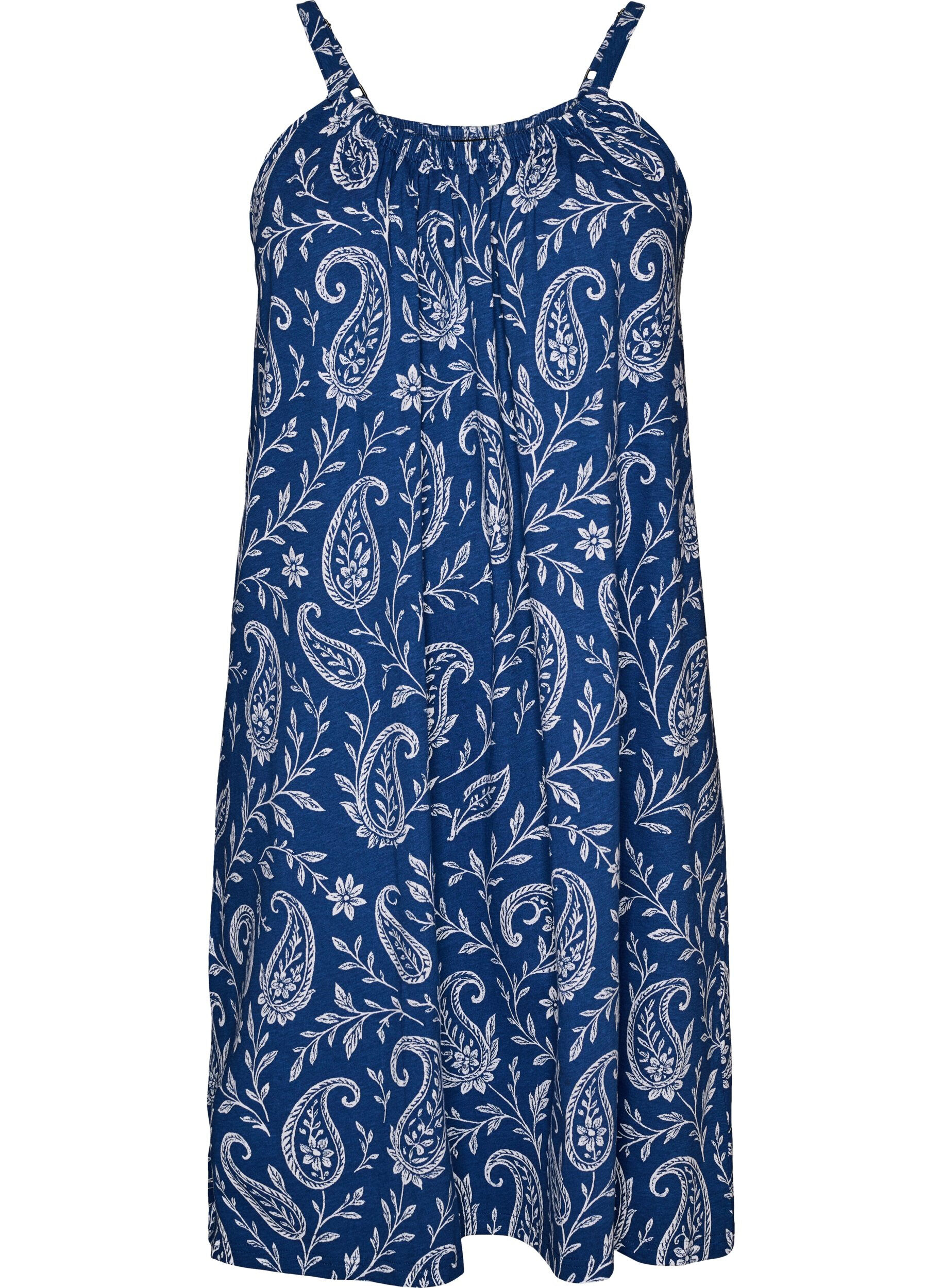 ZizziJurk met middelhoge bandjes van biologisch katoen, Blauw, Packshot image number 0