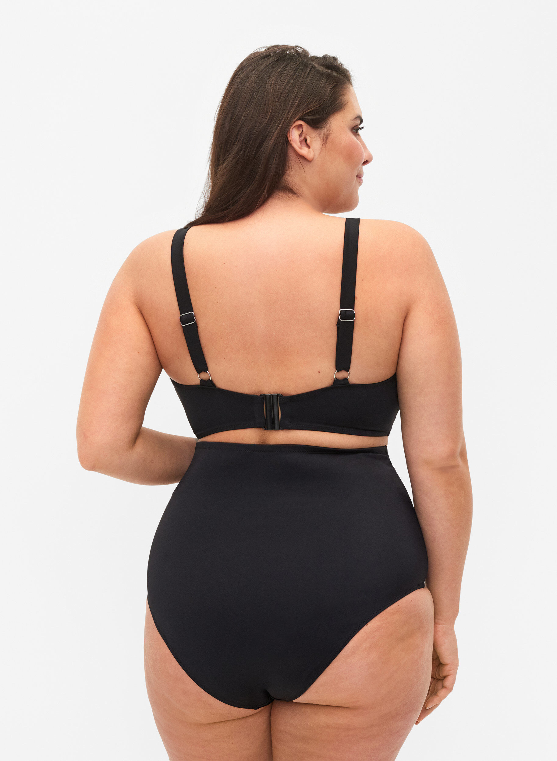 Zizzi Bikinislip met extra hoge taille, Zwart, Model image number 1