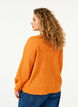Vest van ribtricot met knopen, Oranje, Model image number 2