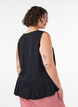 Mouwloze blouse met textuur en een striksluiting, Zwart, Model image number 2