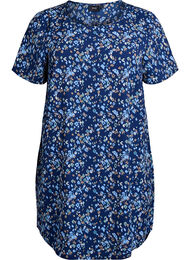 Jurk met print en korte mouwen, Blauw