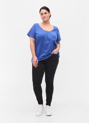 Katoenen t-shirt met korte mouwen, Dazzling Blue, Model image number 2