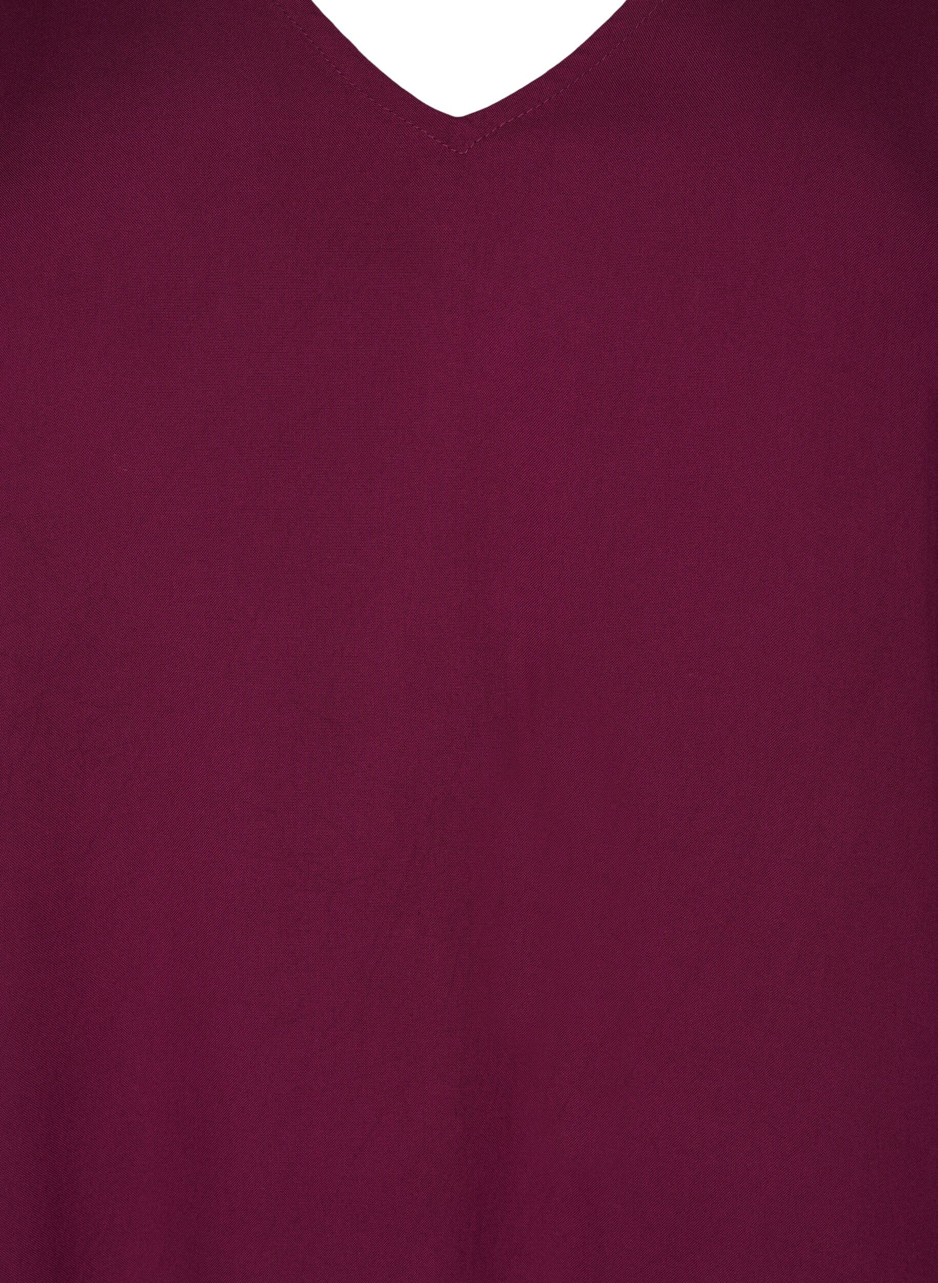 Zizzi Strandjurk in viscose met schouderdetail, Rood, Packshot image number 2