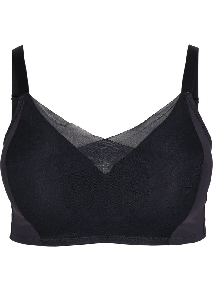 Beha met mesh en padded cups, Black, Packshot image number 0