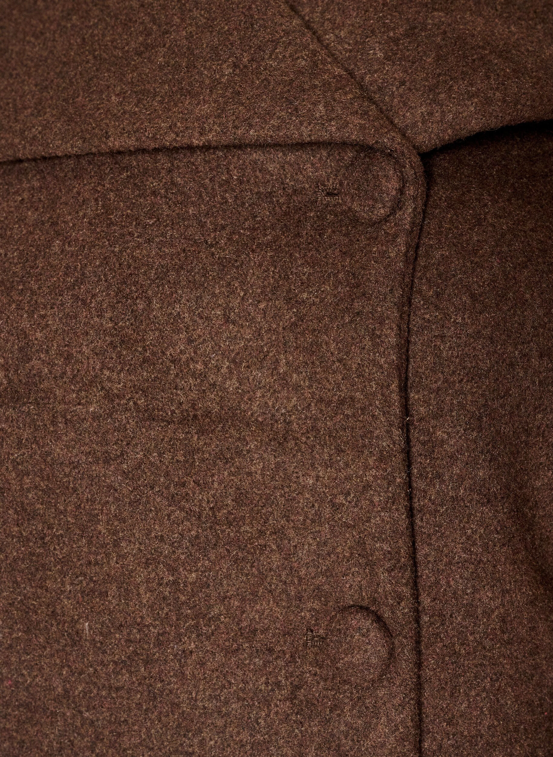 ZizziKorte jas met asymmetrische knoopsluiting, Bruin, Packshot image number 2