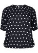 Gestippelde blouse met korte mouwen, Black W. White Dot, Packshot image number 0