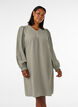 Jurk van viscose met patroon en lange mouwen, Groen, Model image number 0