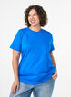 Basic katoenen T-shirt met ronde hals, Blauw, Model image number 0