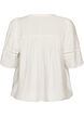 Viscose blouse met plooien en balloneffect, Vanille, Packshot image number 1