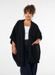 Cardigan met open voorkant en wijde mouwen, Zwart, Model image number 0