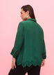 Viscose shirt met 3/4 mouwen en borduurdetails, Hunter Green, Model image number 1
