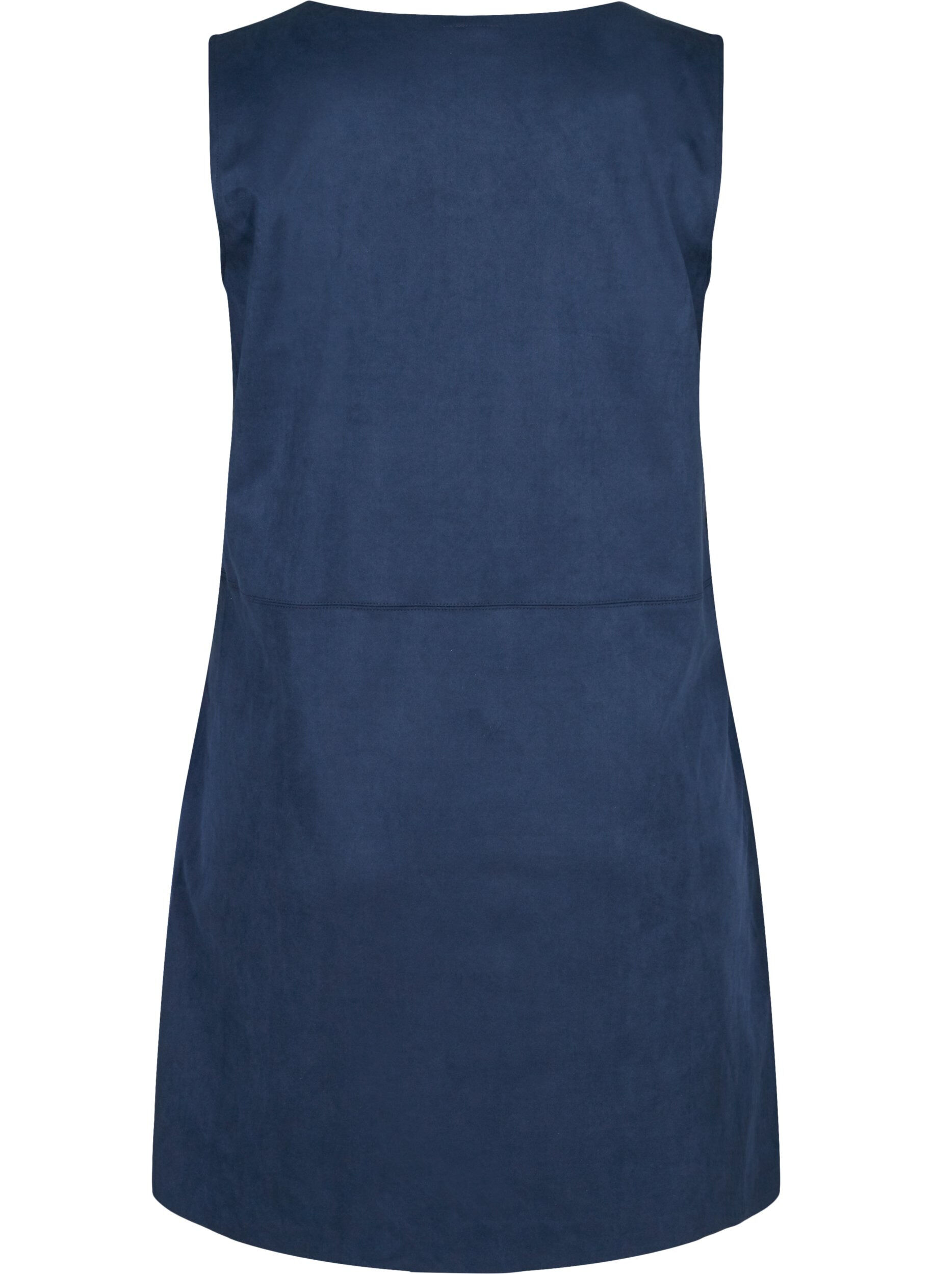 Zizzi Jurk zonder mouwen in a-lijn, Dark Blue, Packshot image number 1