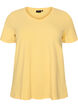 Basic t-shirt in effen kleur met katoen, Geel, Packshot image number 0