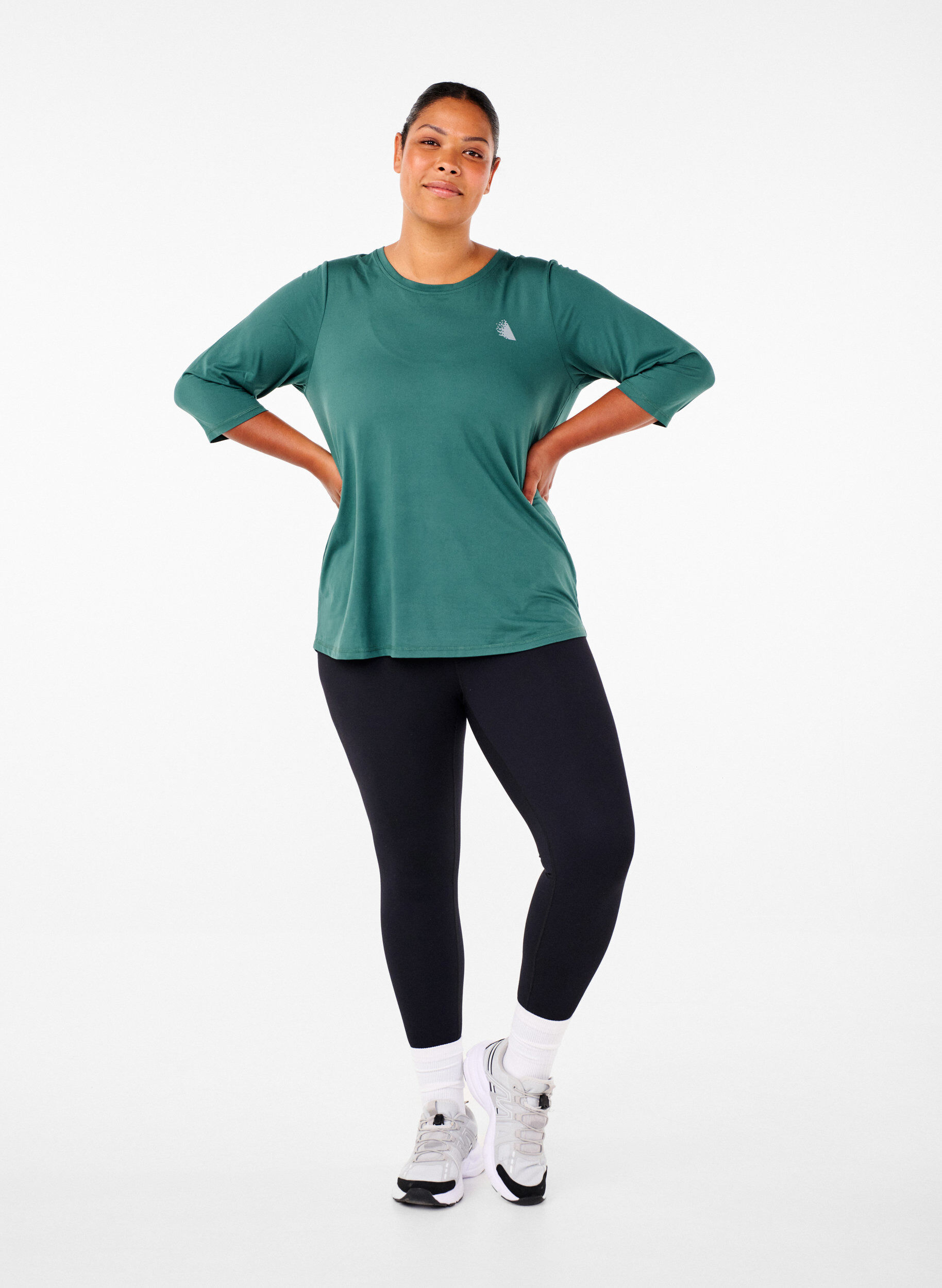 Zizzi 7/8 lengte trainingsbroek, Black, Model image number 2