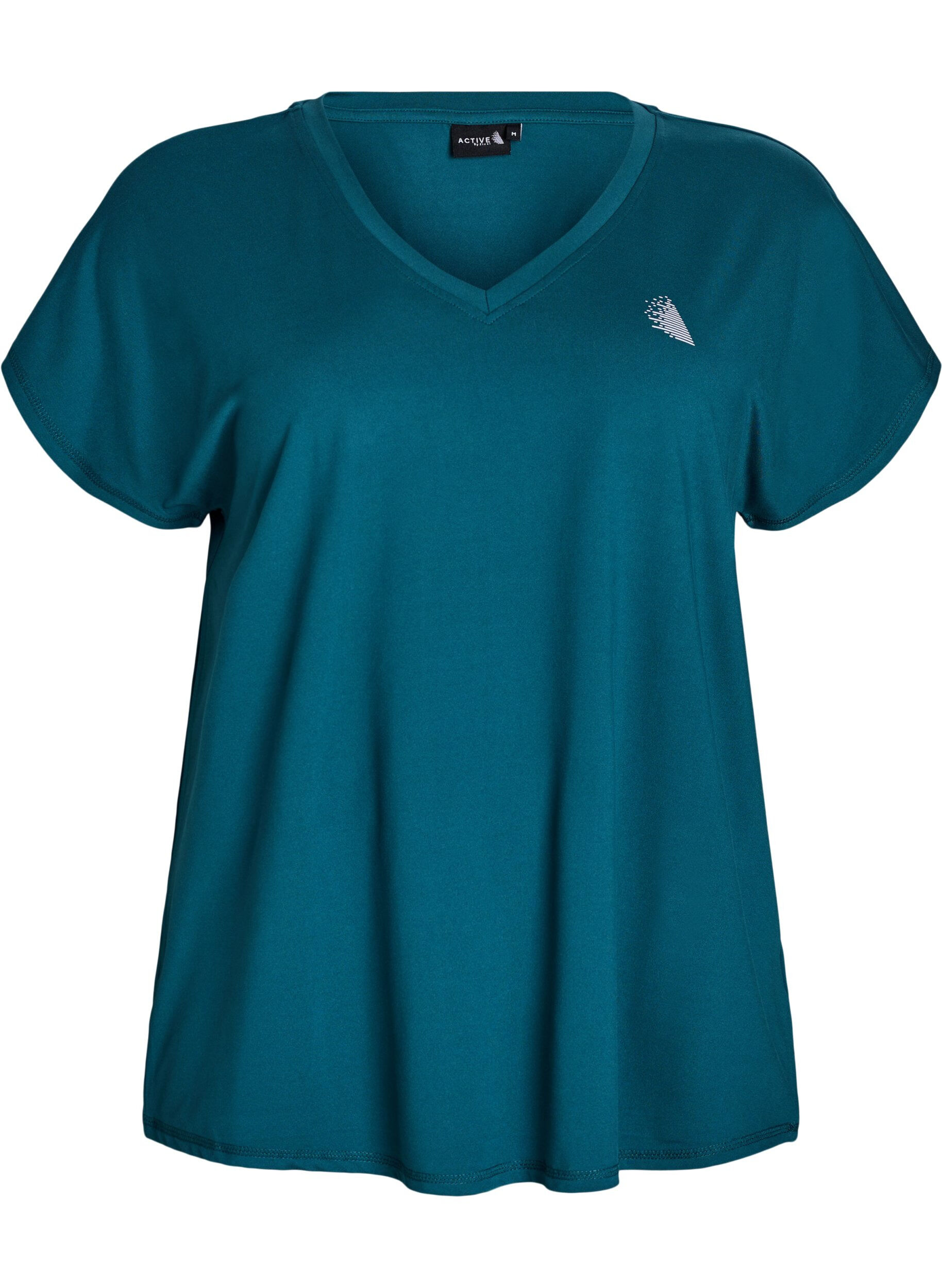 ZizziLosvallend sport T-shirt met V-hals, Groen, Packshot image number 0