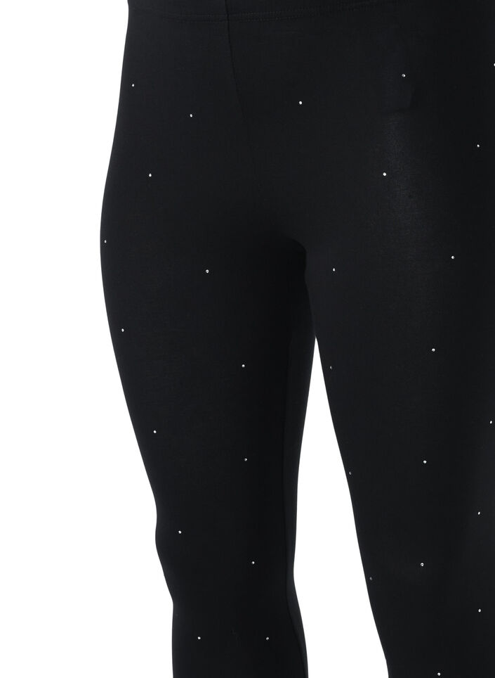 Viscose legging met strass-steentjes, Black, Packshot image number 2