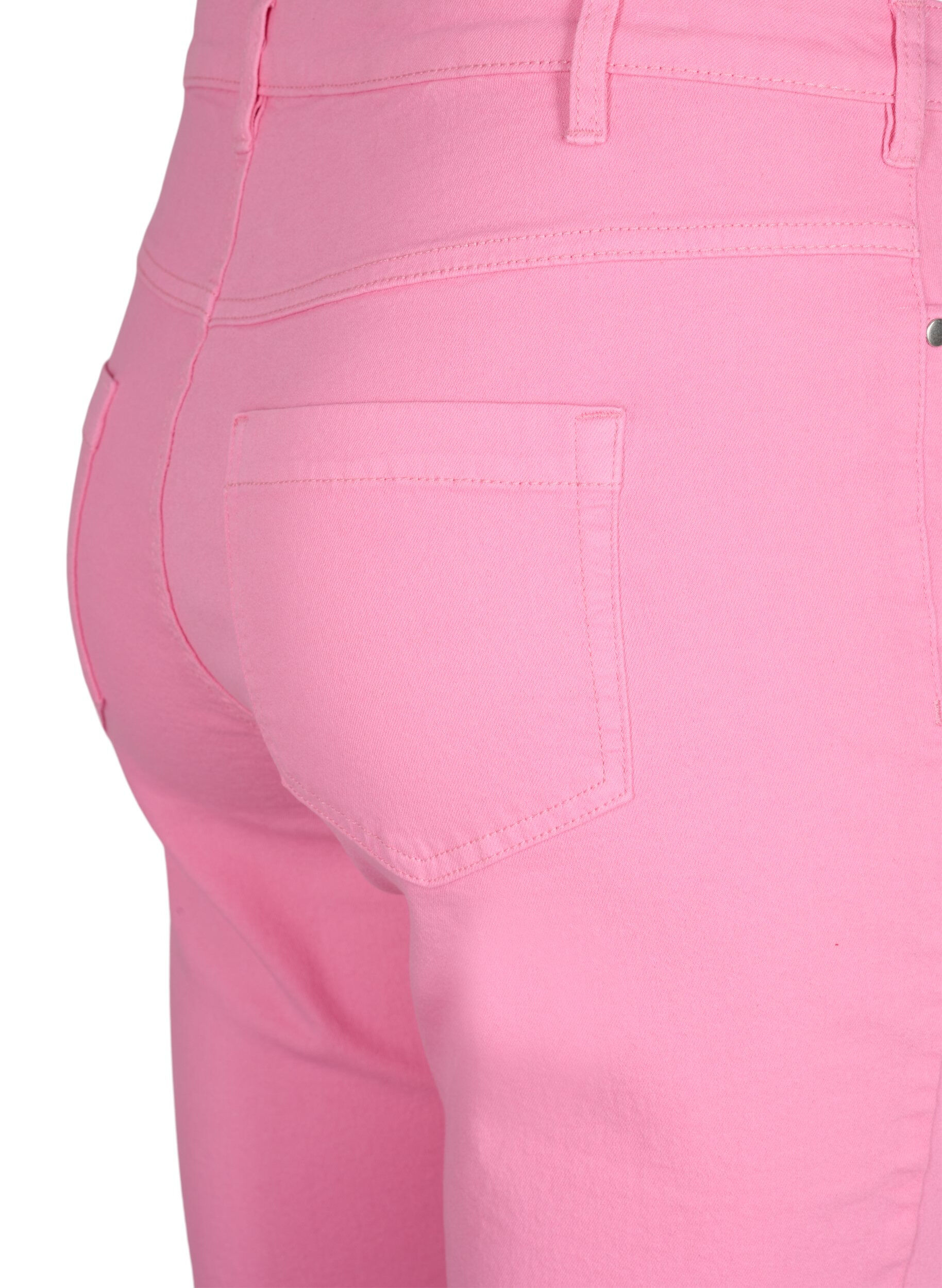 Zizzi Strakke Emily capri broek, Rosebloom, Packshot image number 3