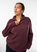 Gebreide trui met hoge hals en rits, Rood, Model image number 4