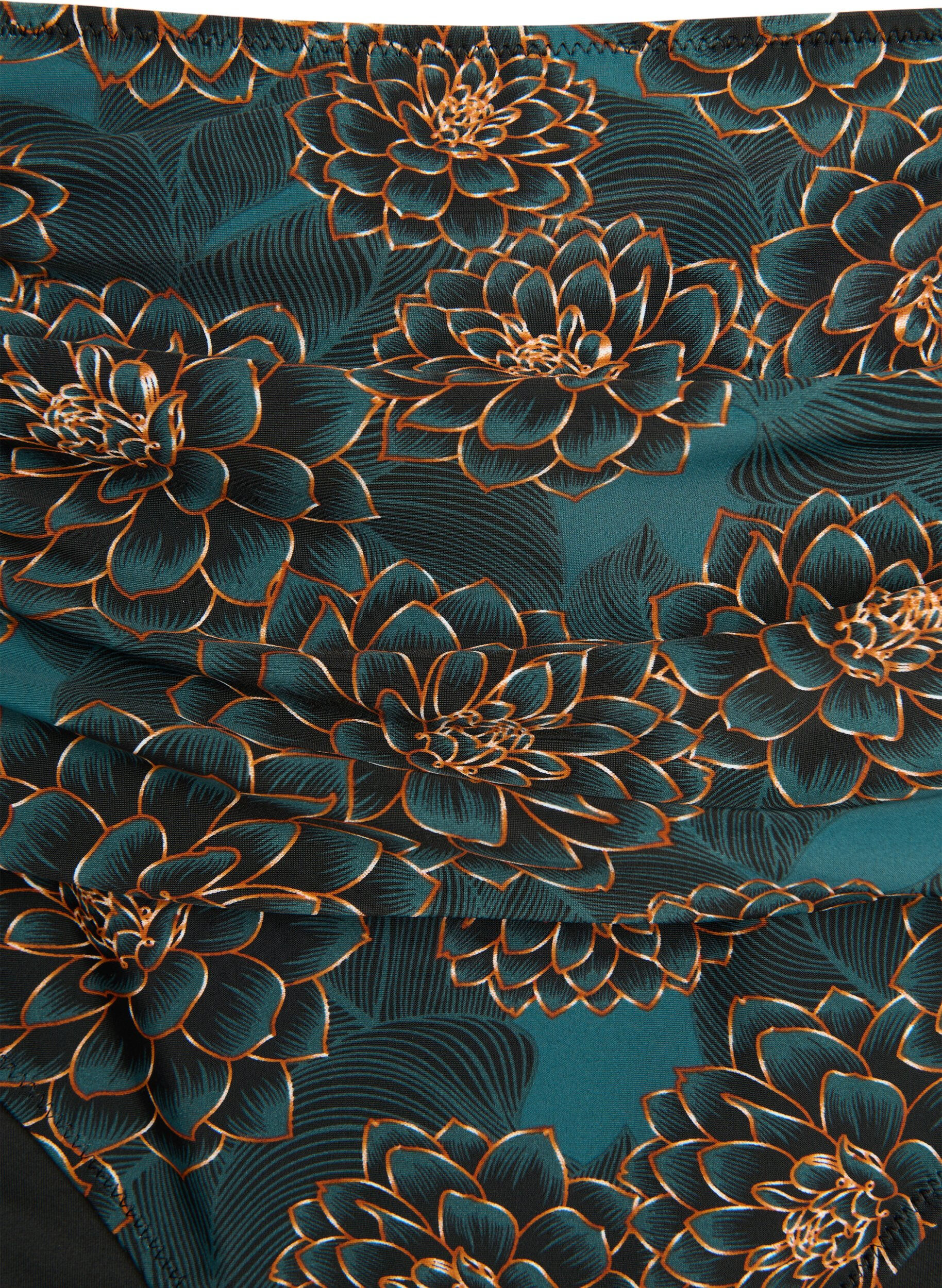 Zizzi Bikinibroekje met print en hoge taille, Blauw, Packshot image number 2