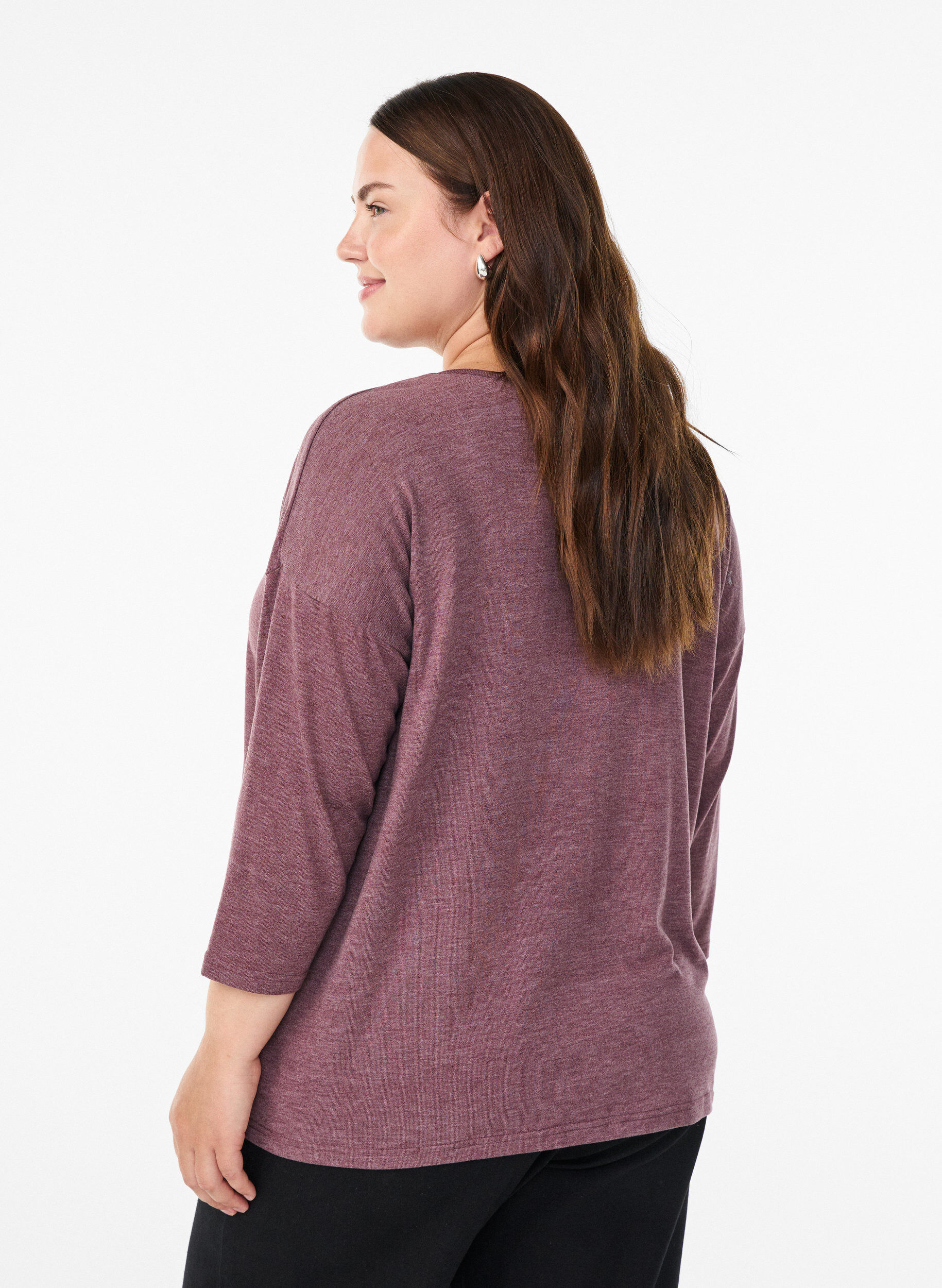 ZizziJersey blouse met 3/4 mouwen, Rood, Model image number 2
