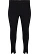 Viscose leggings met splitten aan de voorkant, Black, Packshot image number 0