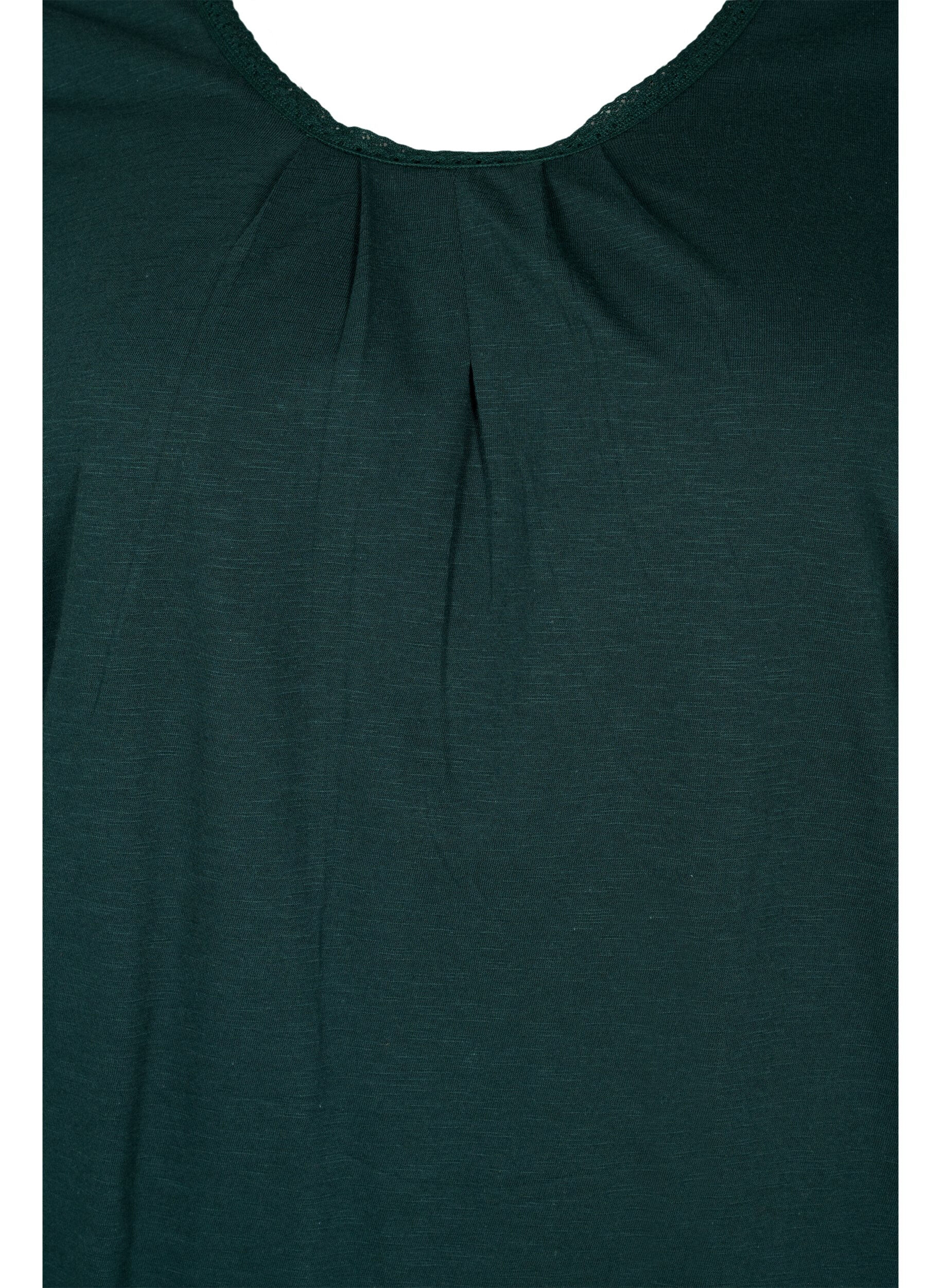 Zizzi Katoenen blouse met 3/4 mouwen, Scarab, Packshot image number 2