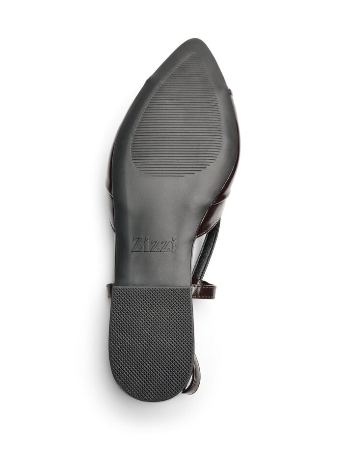 Slingback met strikdetail en lakuitstraling, Bruin, Packshot