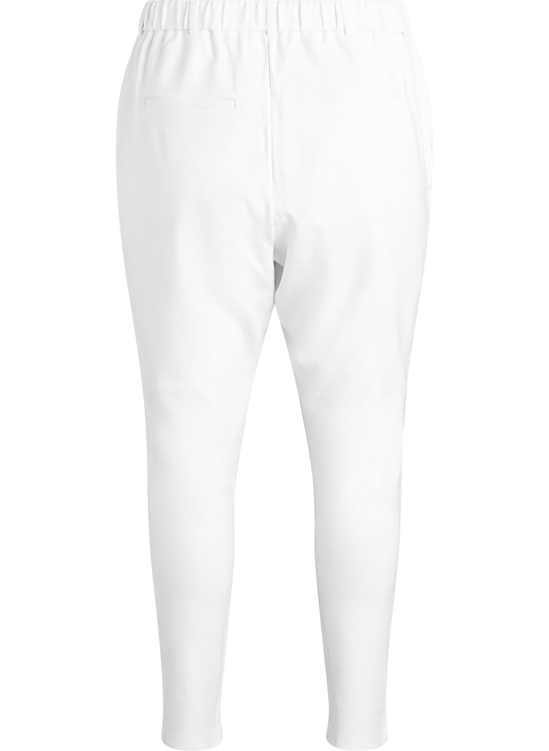Zizzi Cropped Maddison broek, White, Packshot image number 1