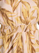 Viscose midijurk met bladprint en gesmokte taille, Geel, Packshot image number 2