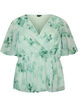 Bloemen chiffon blouse met korte mouwen, Groen, Packshot image number 0